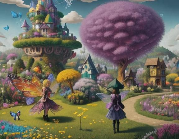 fairy village; pixel art; #pixelart; 32 bit graphics; Winged...