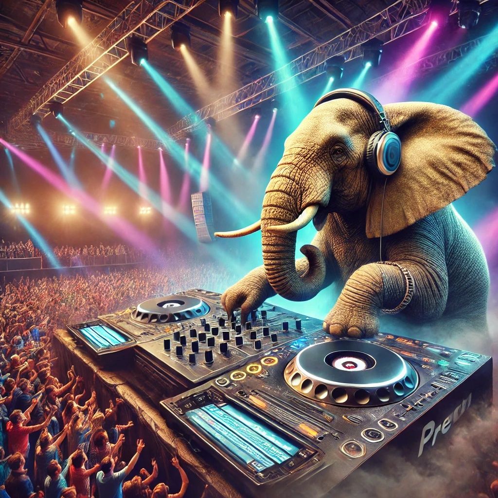 Elephant DJ Performing | DALL-E 3 AI Image Prompt 784 In My Tutorials!