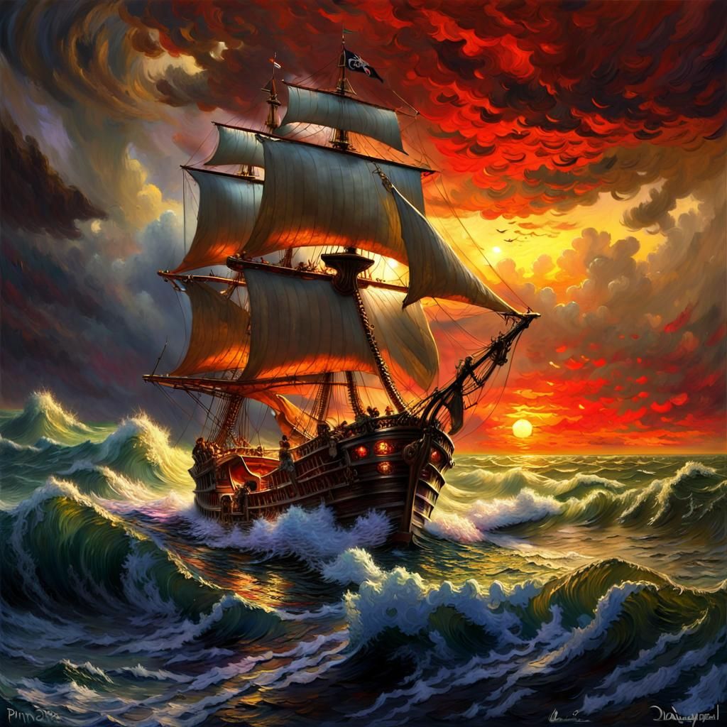 Stormy Voyage - AI Generated Artwork - NightCafe Creator