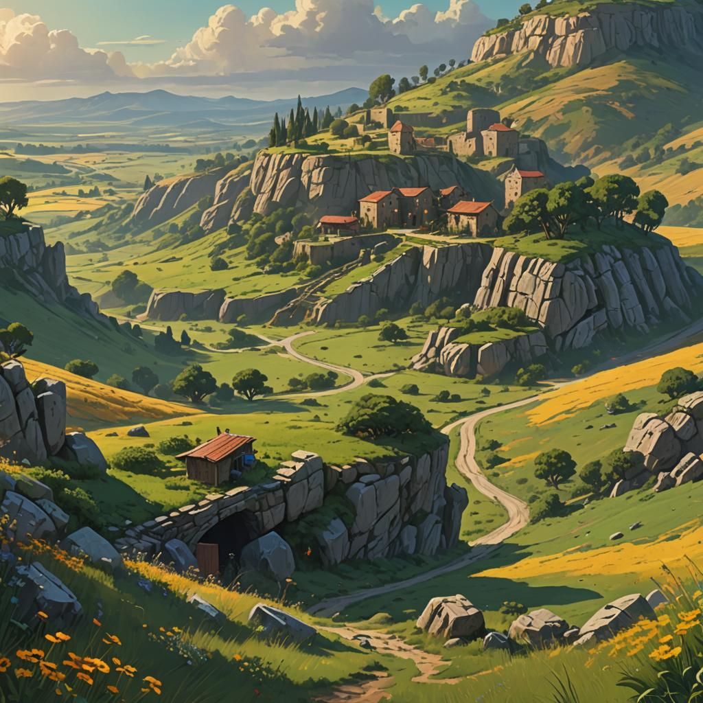 Lush and Vibrant Land of Israel: Fantasy Art