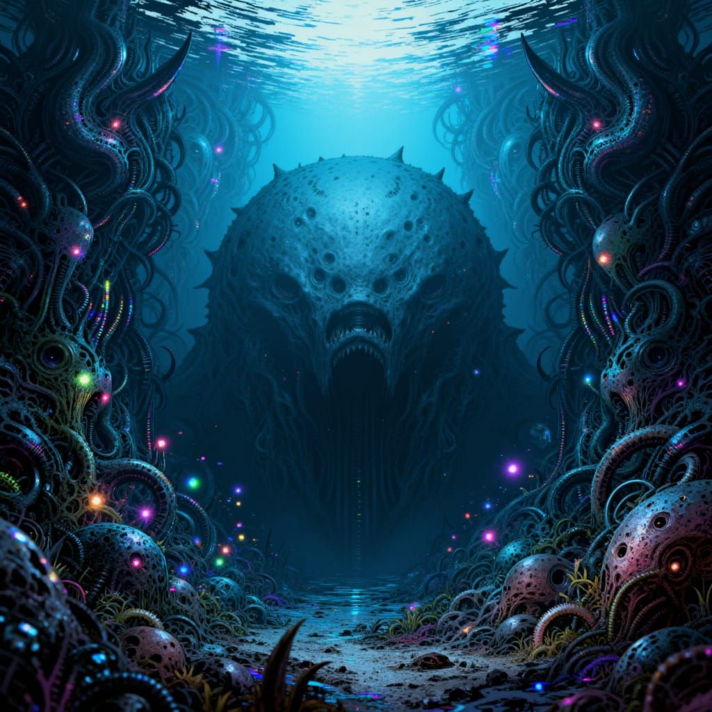 <lora:Xcore:1.0> an extreme depth of the Mariana Trench, in the style of Xcore