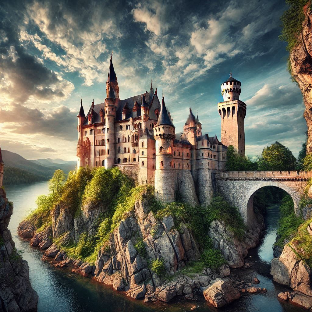 Majestic castle on cliff