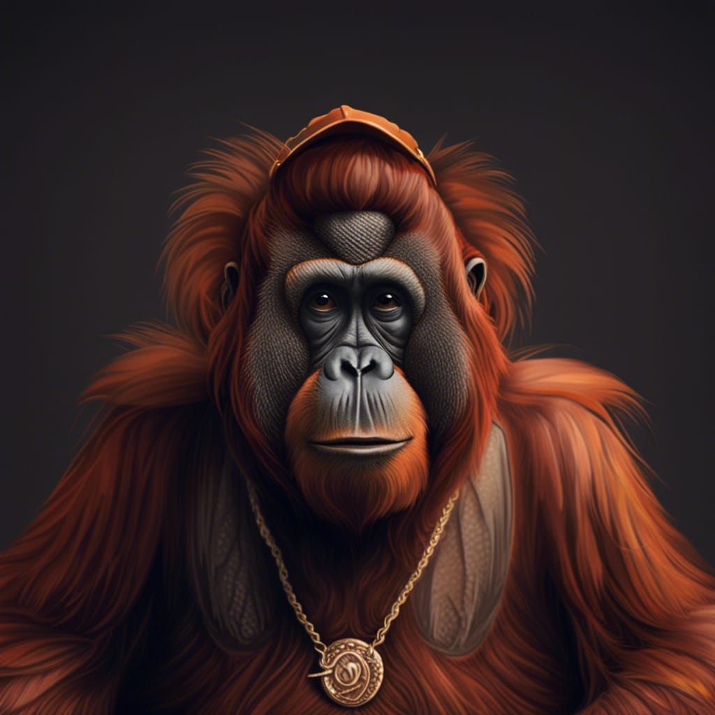 an orangutan with orangutan swag and orangutan merch