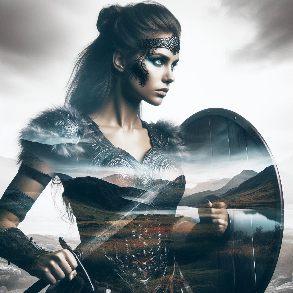 double exposure beautiful fantasy portrait landscape..