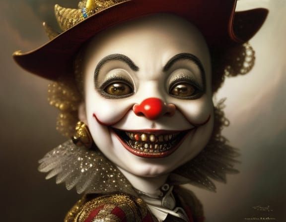 Creepy Cute Little Clown - AI Generated Artwork - NightCafe Creator