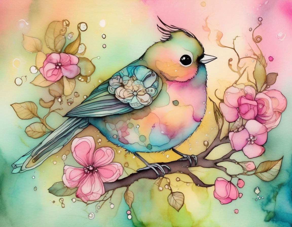 Watercolor bird