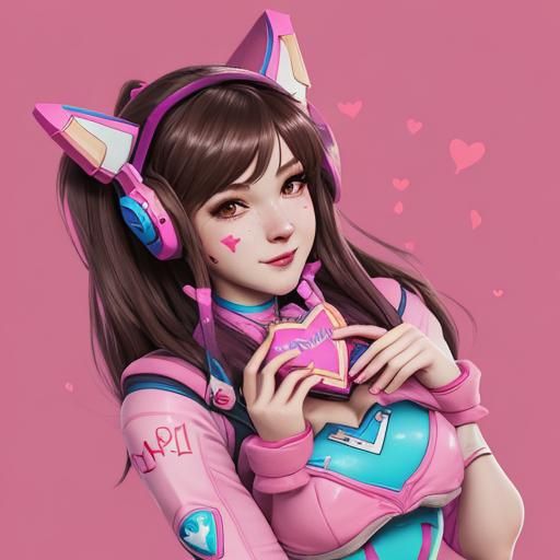 D.va from overwatch valentines skin - AI Generated Artwork - NightCafe ...