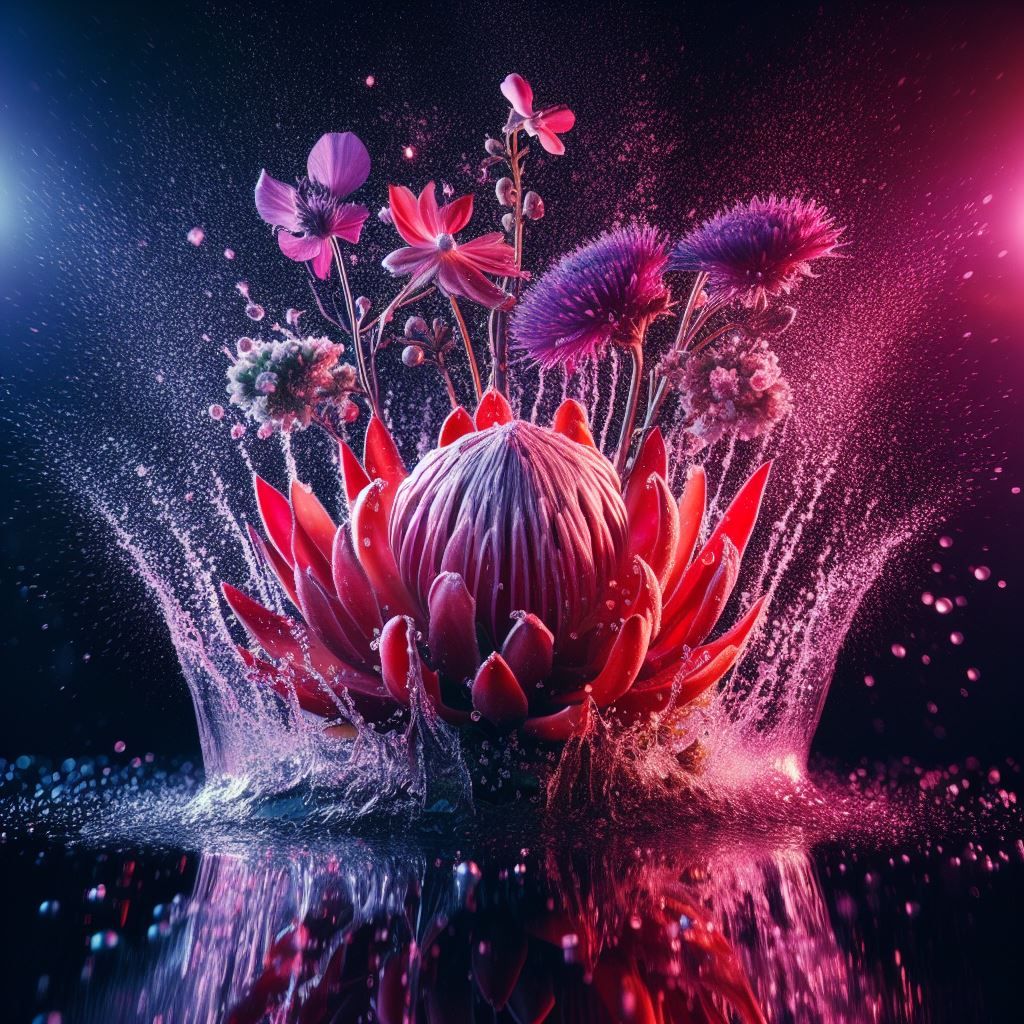 Macro Stop-Motion Flower Study in Splash