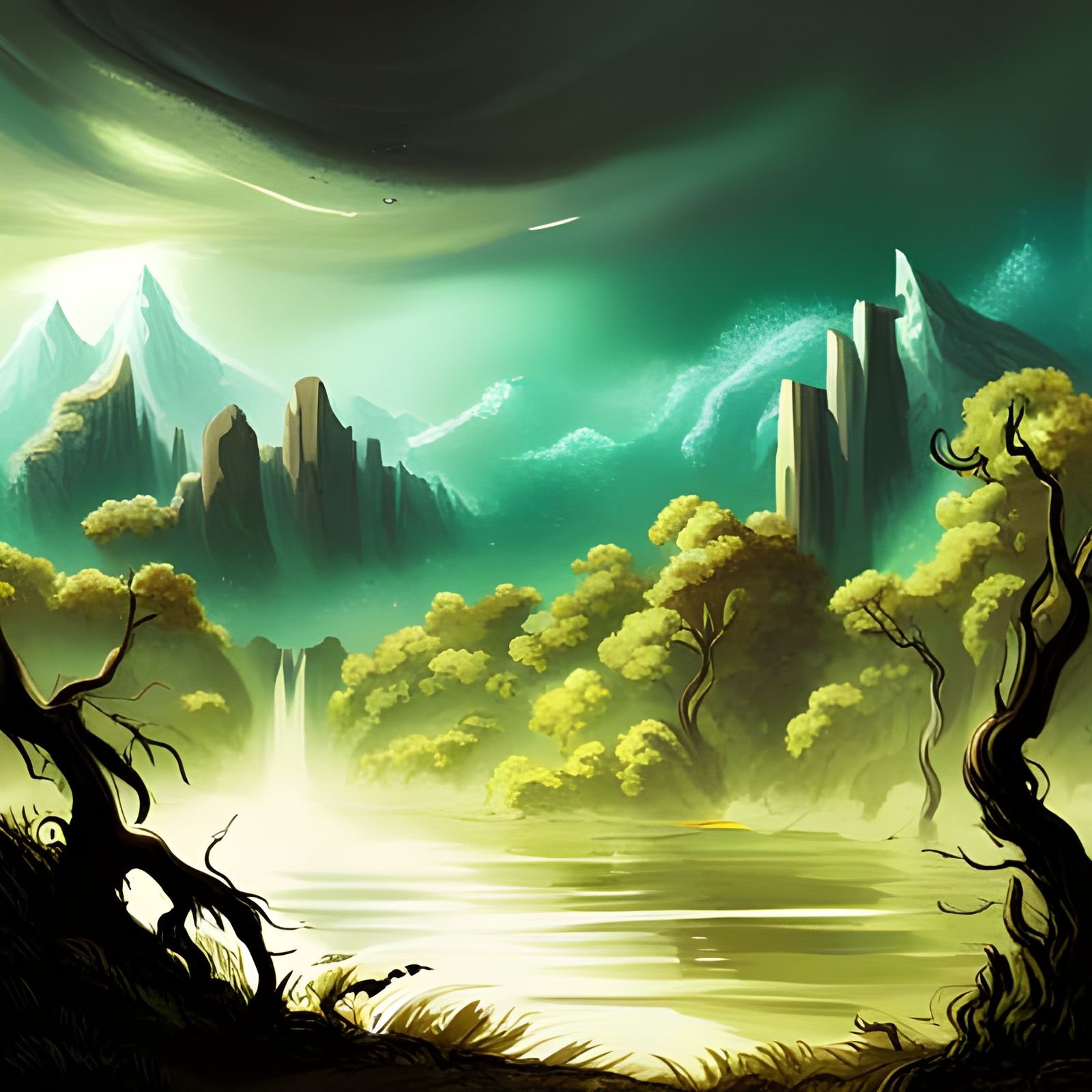 thunderstorm on an alien planet