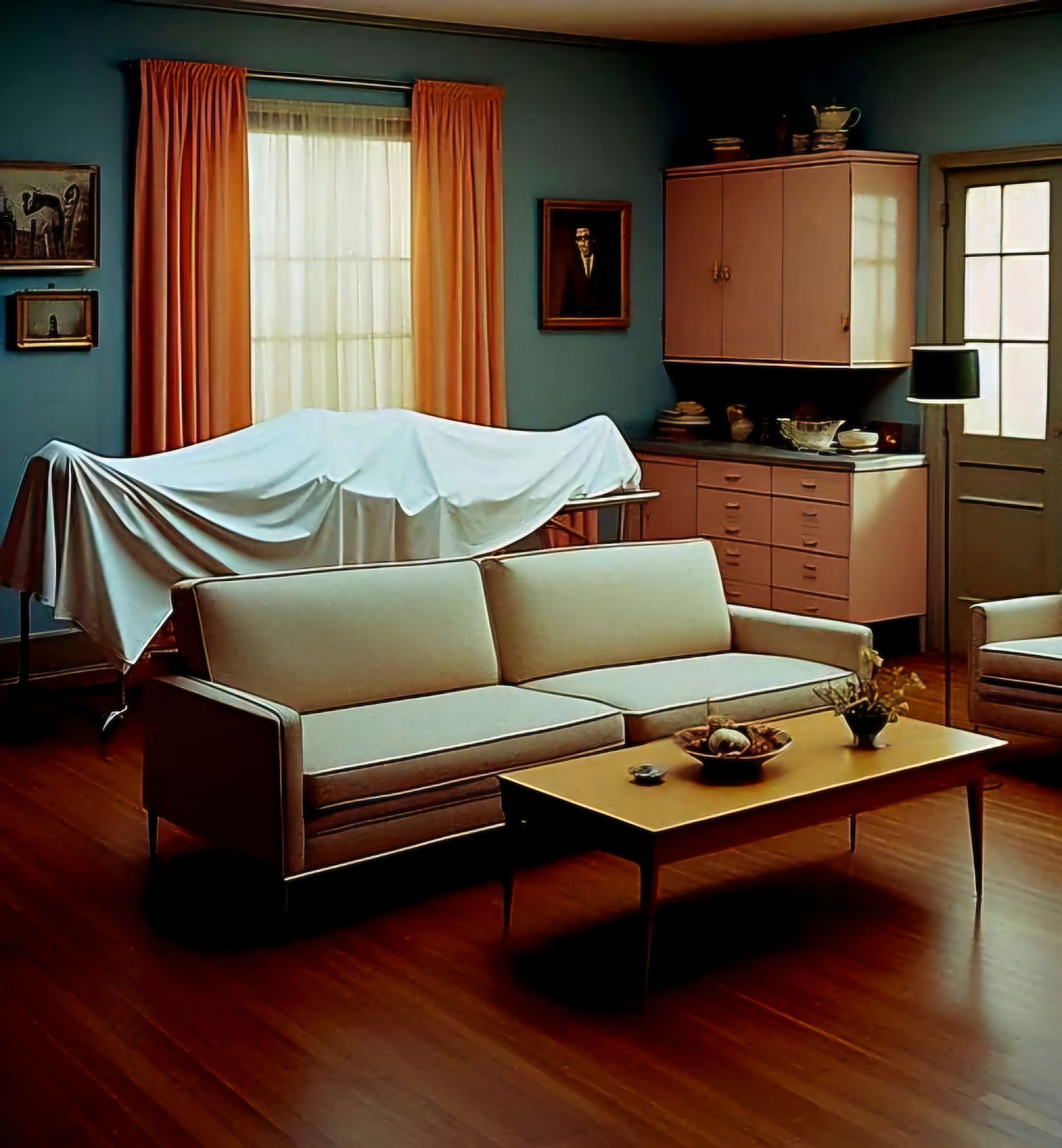 60s livingroom. Surreal