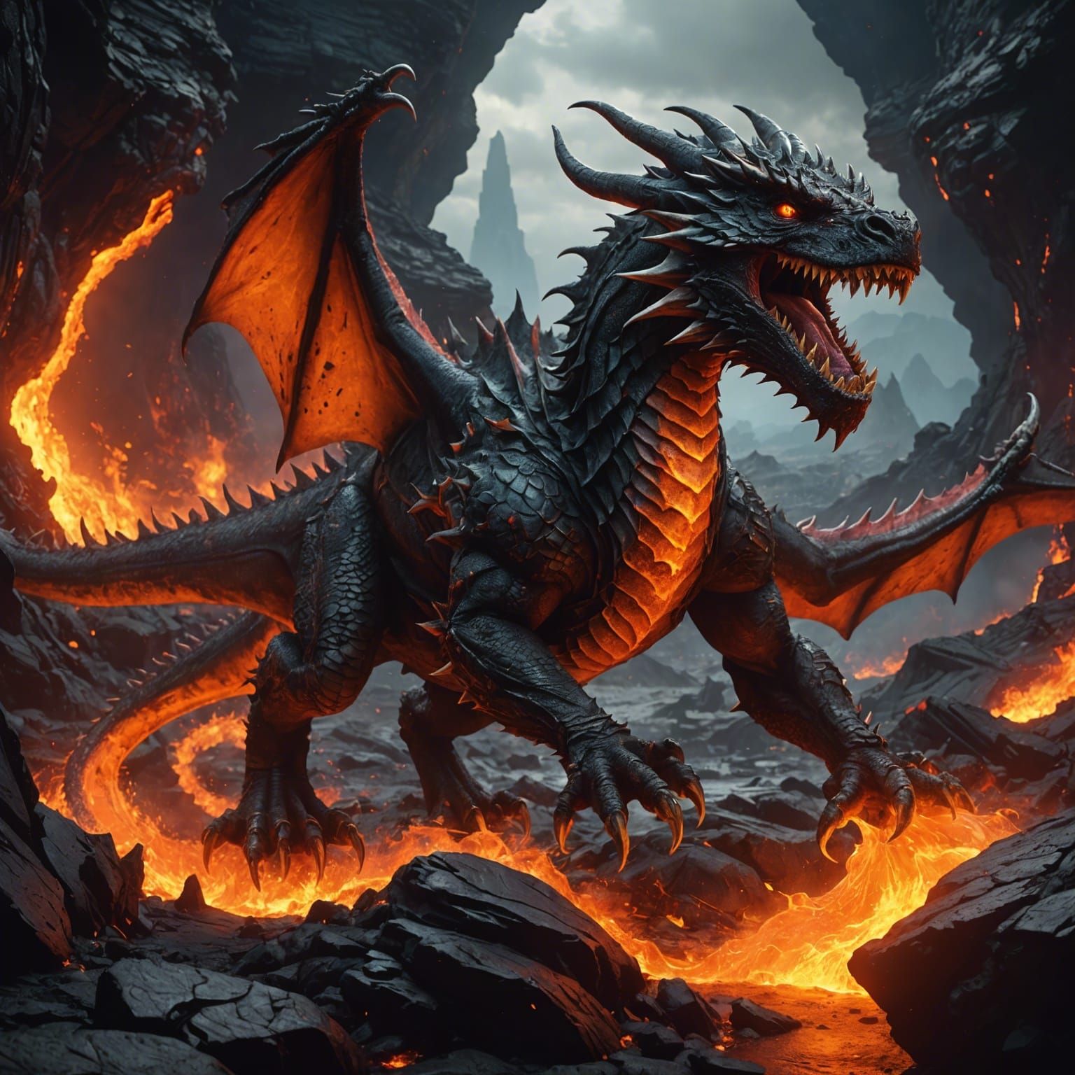 Lava Dragon - AI Generated Artwork - NightCafe Creator