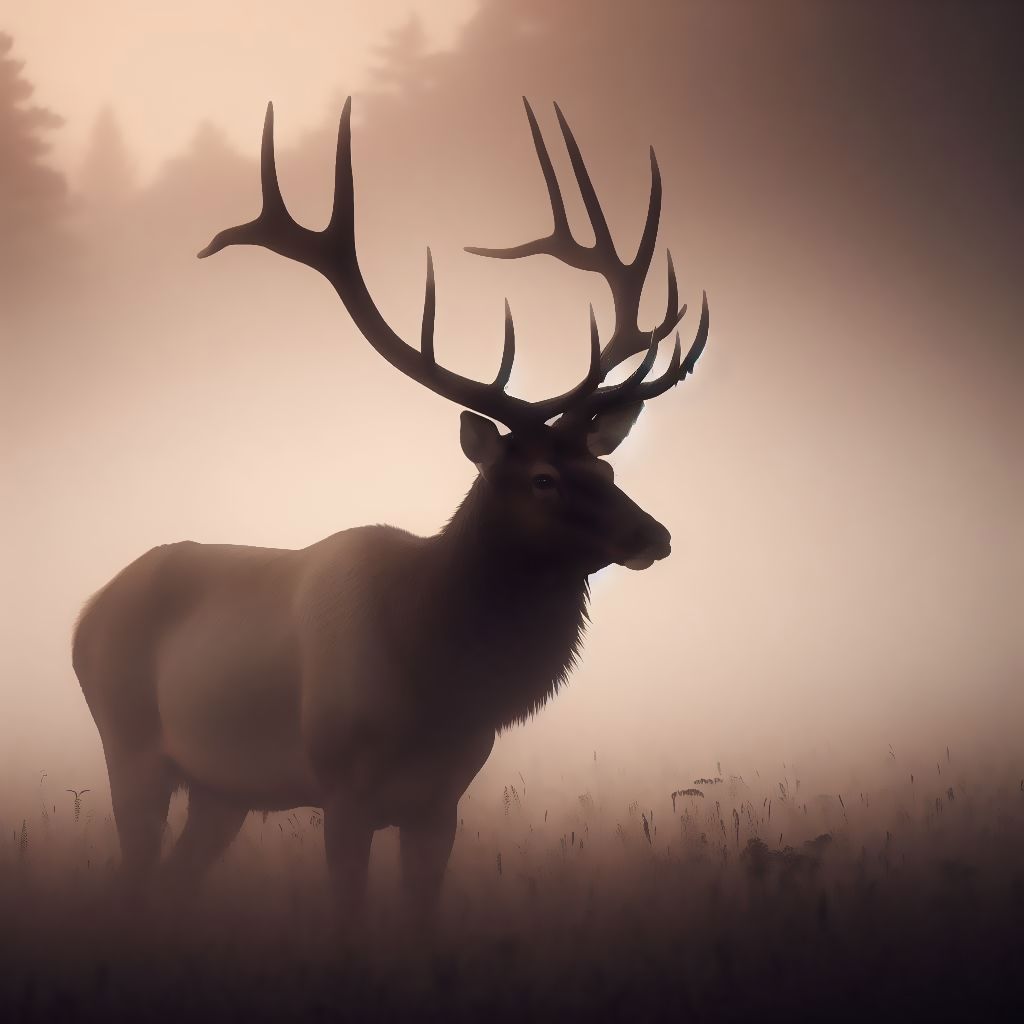Elk in the mist