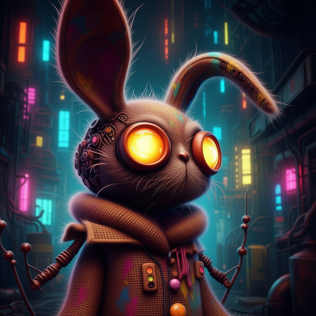 A Voodoo Rabbit Doll has so many things to talk about to us as he walks through town.