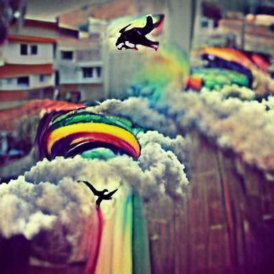 My dream, is to fly, over the rainbow, so high