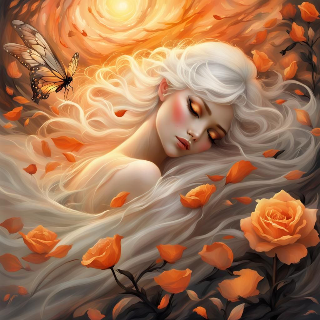 cute enchanting sleeping fairy   by @Domy