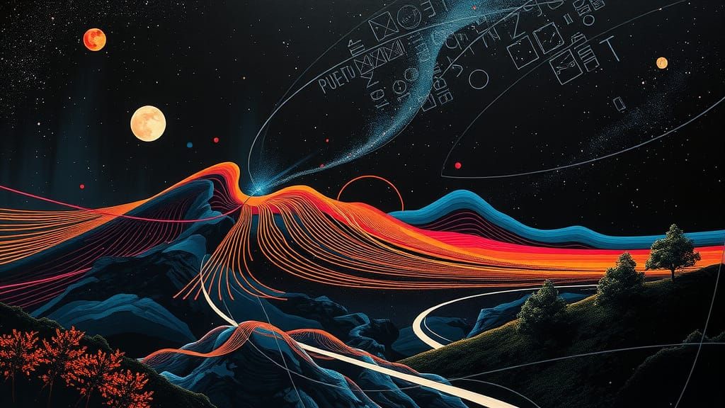 Surreal Futuristic Cityscape in Dark Monochrome