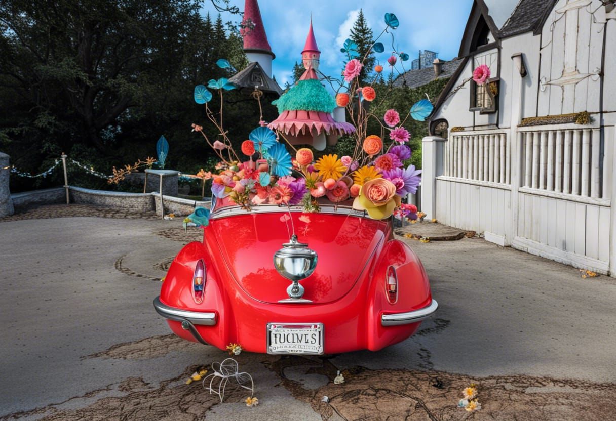 Whimsical Car In Fairy Wonderland