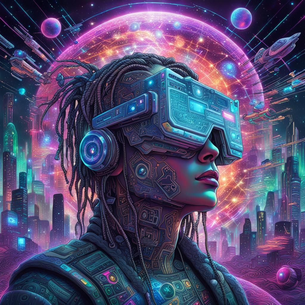 The Internet as a cyberpunk computer image.   by @POP WIZARD
