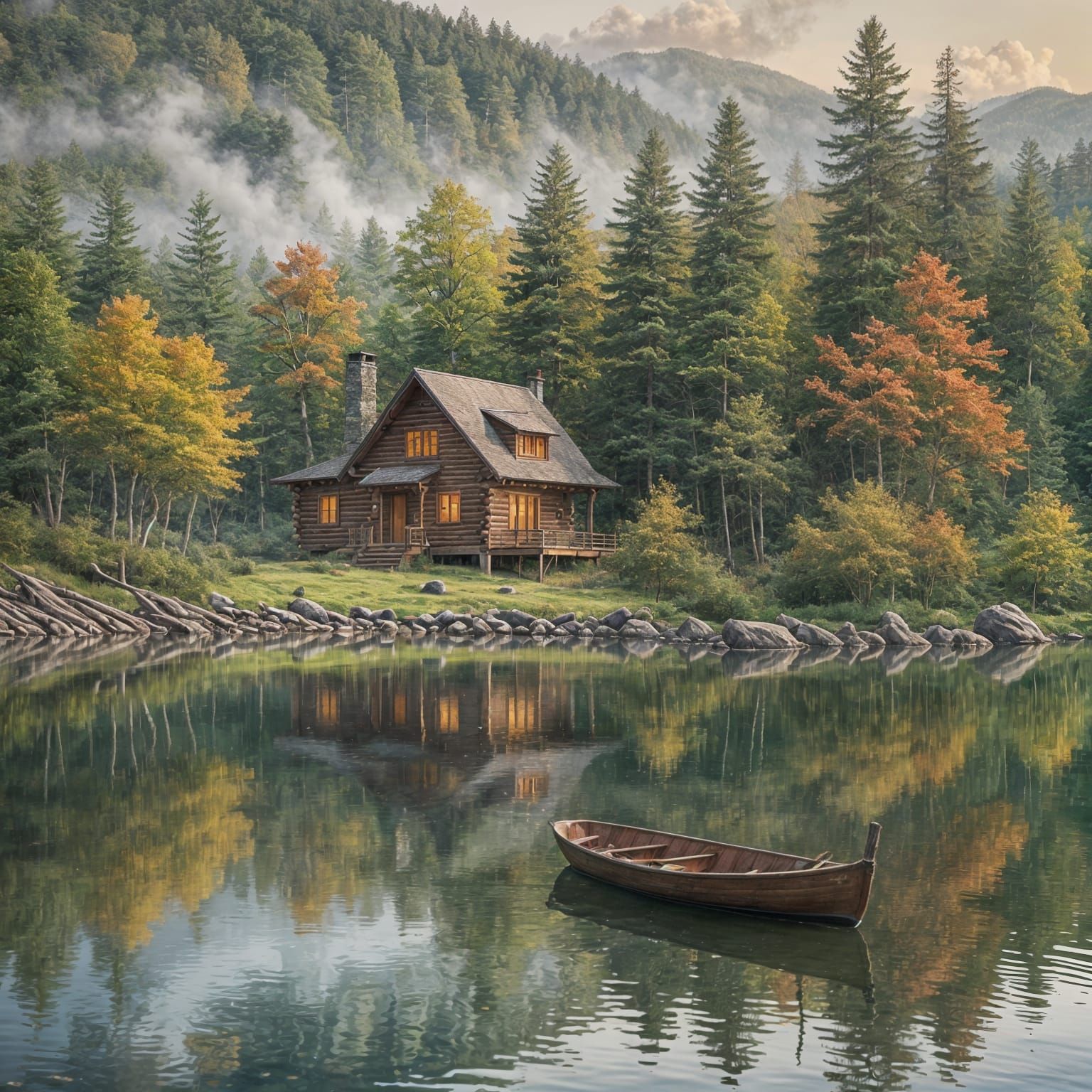 Lake Cabin   by @maria