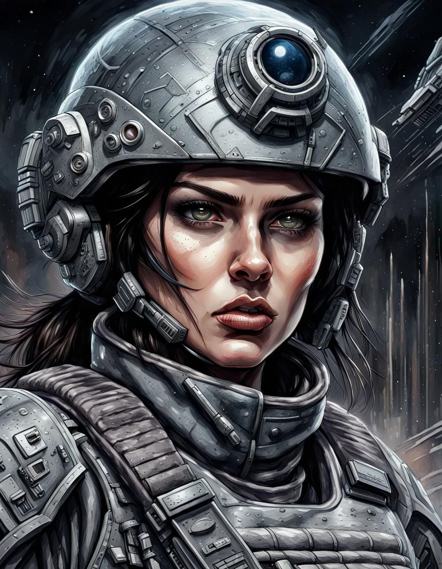 Portrait of a cyber soldier - AI Generated Artwork - NightCafe Creator