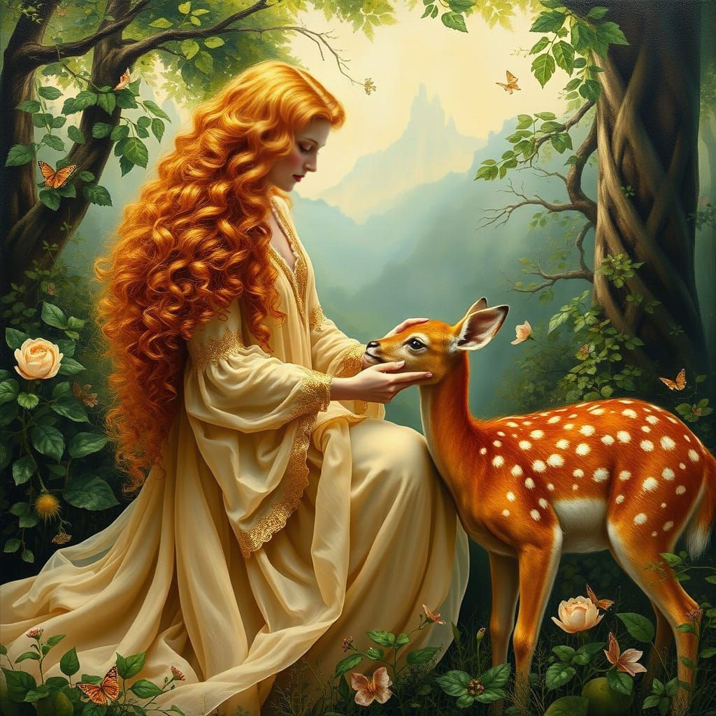 Magdalena and fawn  by @Arts n Dreams