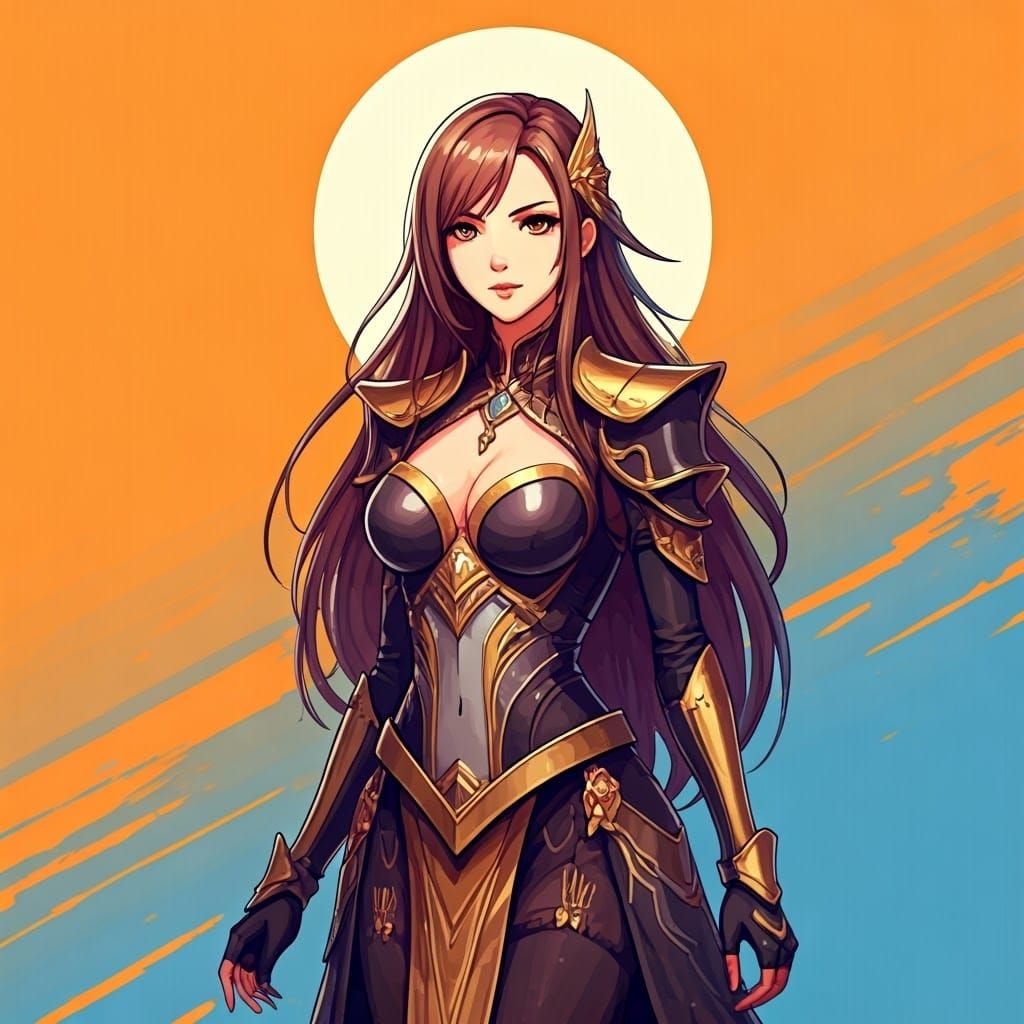 Anime-Inspired Book Cover with Elaborate Outfit and Bold Gra...