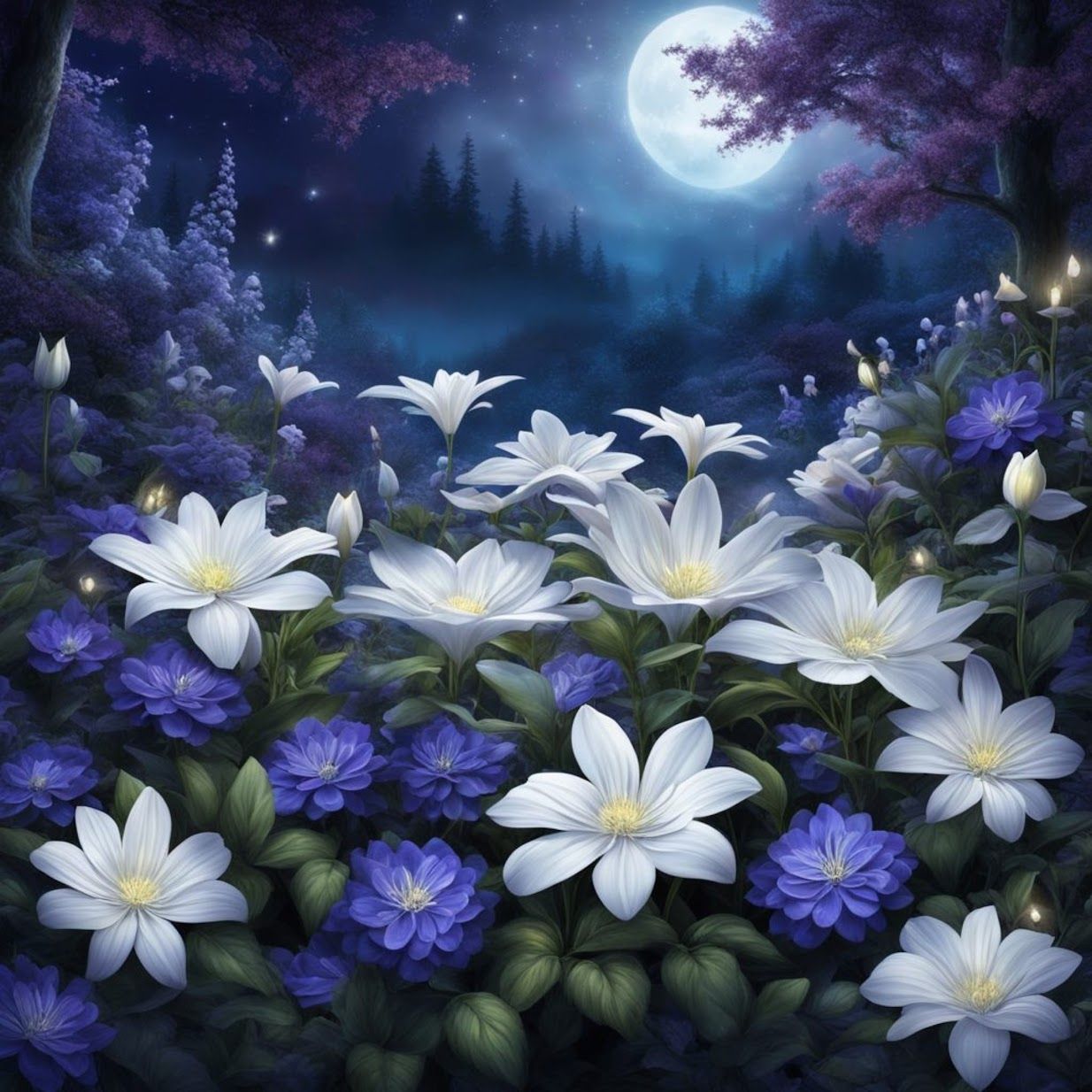 Moonlit garden