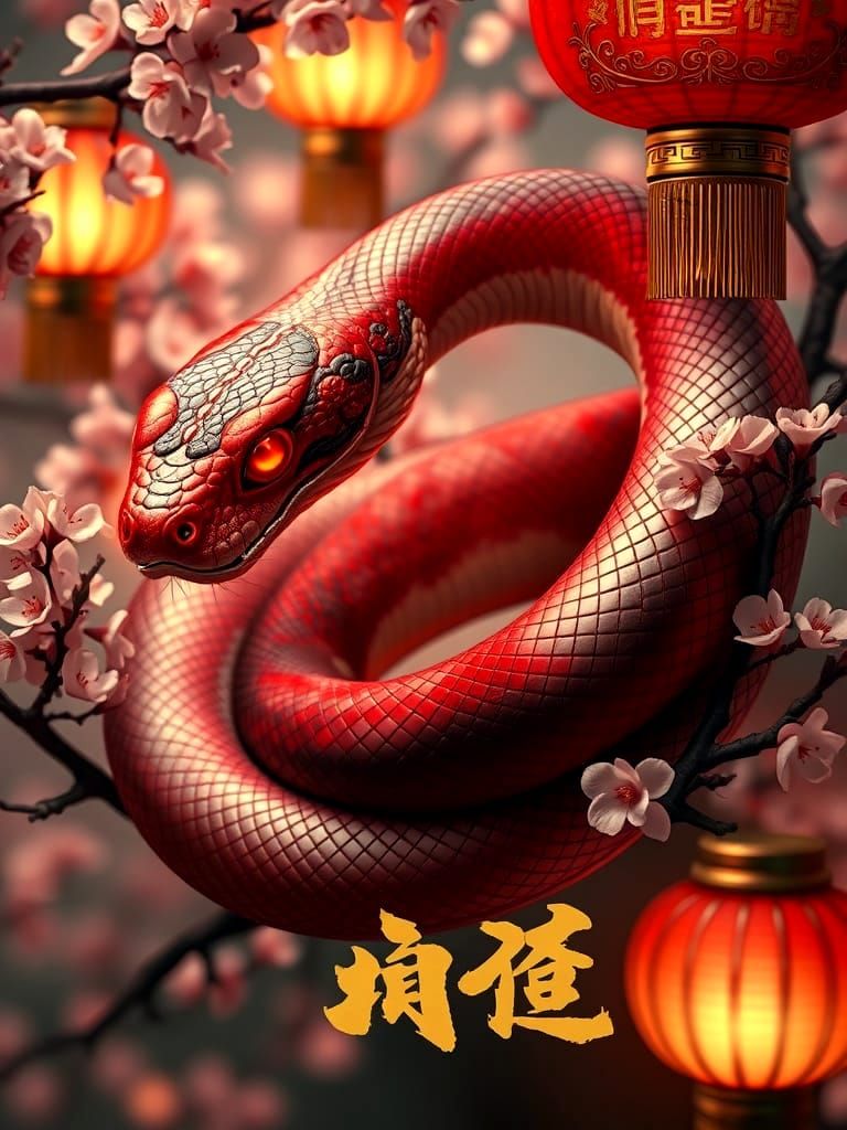 Red snake of fortune  by @Neverland