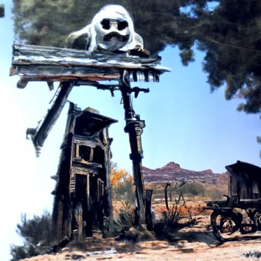 skeleton ghost town western