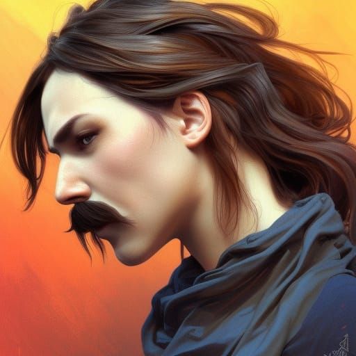 mustache head and shoulders portrait, 8k resolution concept ...
