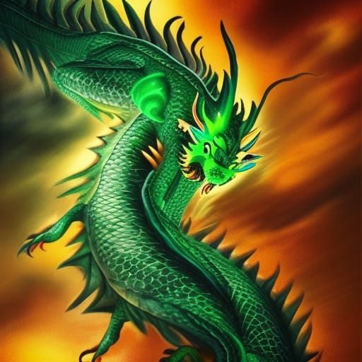 jade green dragon circling a temple Hyperrealistic, splash art, concept ...