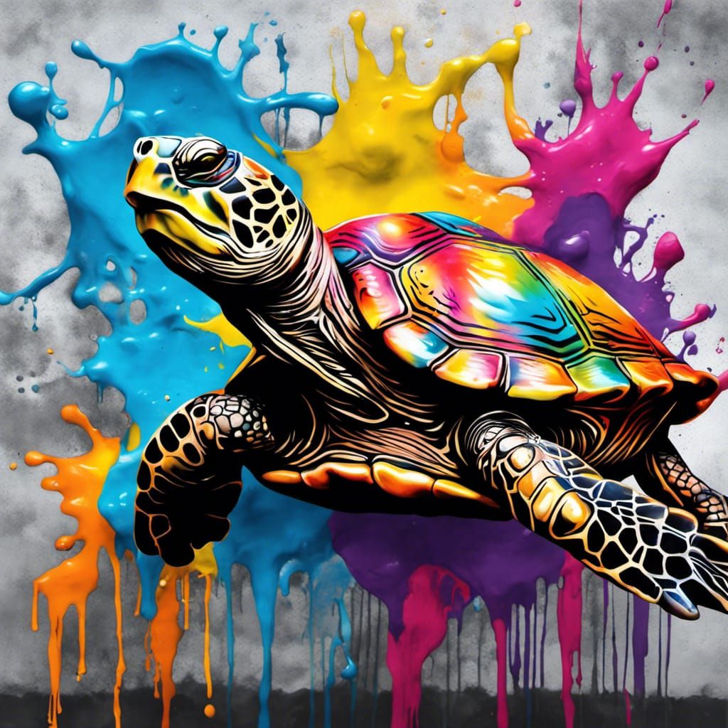 Quintessence Turtle graffiti art, splash art, street art, spray paint ...