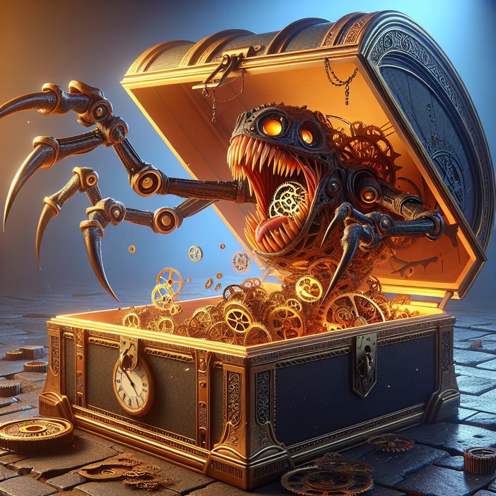 Clock Mimic in a Treasure Chest