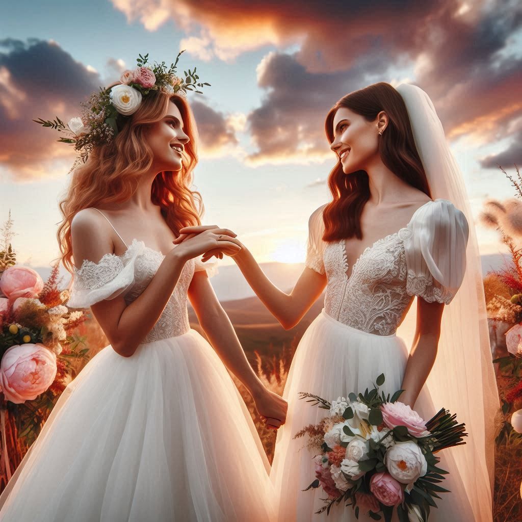 A lesbian couple getting married 🏳️‍🌈