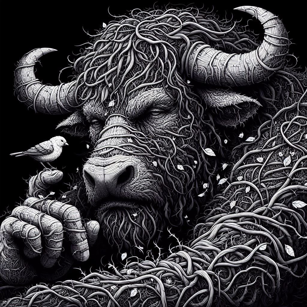 Hello little birdie (white line art edition)