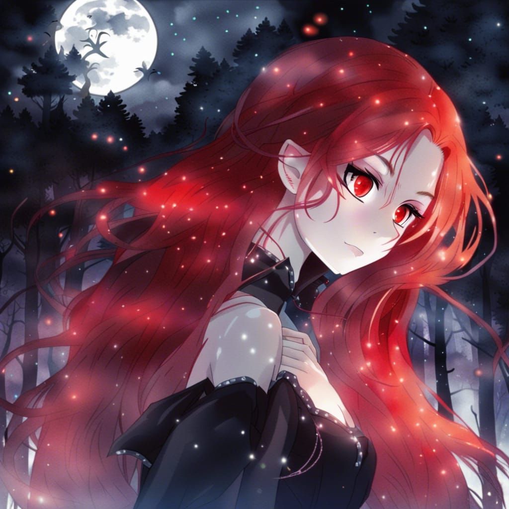 Vampire Woman Under the Full Moon - AI Generated Artwork - NightCafe ...