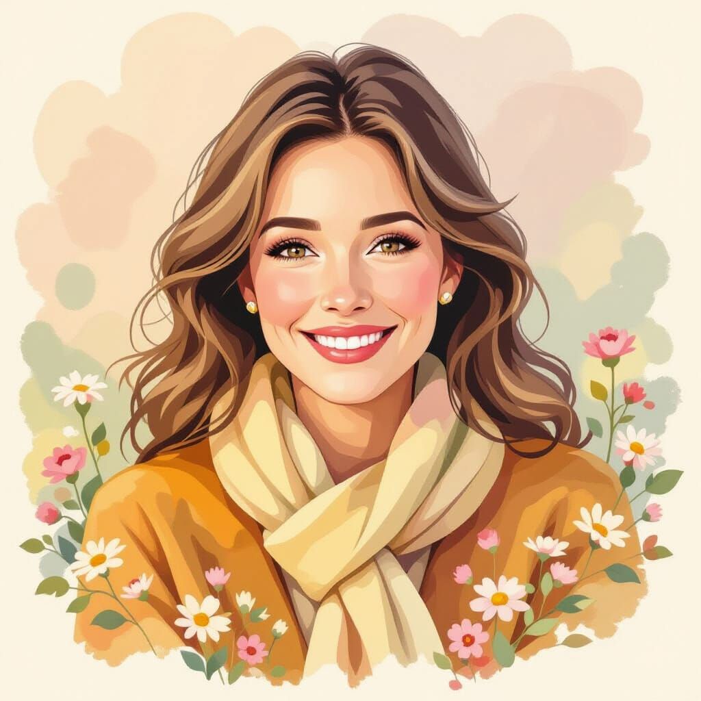 Loving Mother with Heart of Gold: Whimsical Art