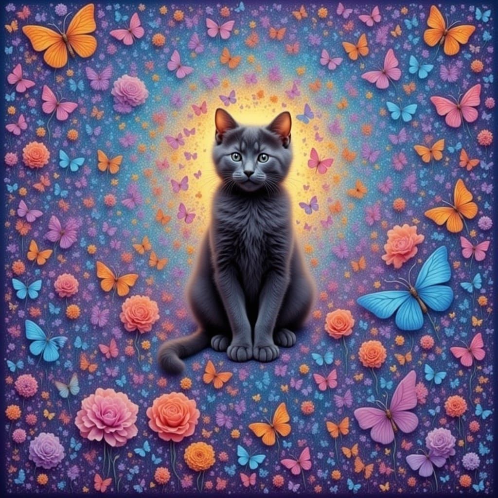 indigo cat, abstract <lora:Lucky:1.0> 