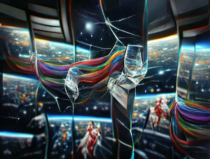 glass ribbons in space