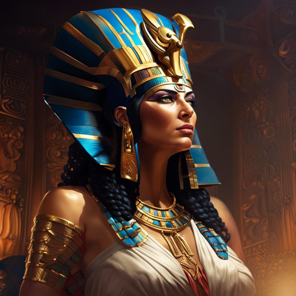 Cleopatra's Commanding Presence - AI Generated Artwork - NightCafe Creator