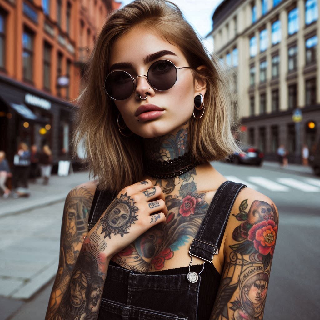 A tattooed girl