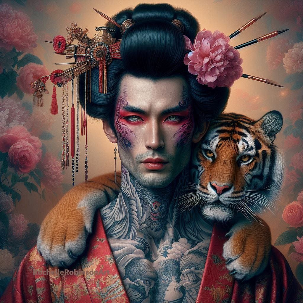 Geisha and a Tiger