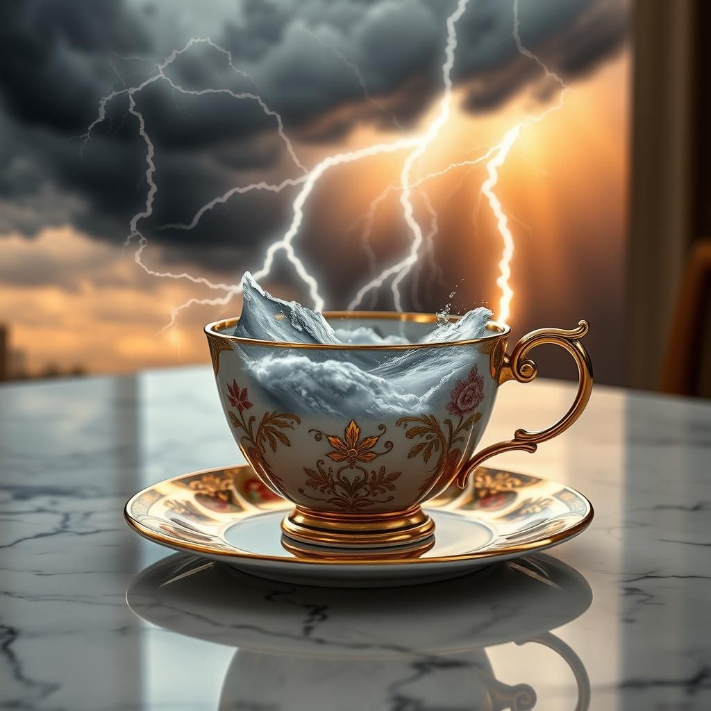 a baby parrot falling down with a cute expression on the face on cold brown marble floors in a luxuroius house 