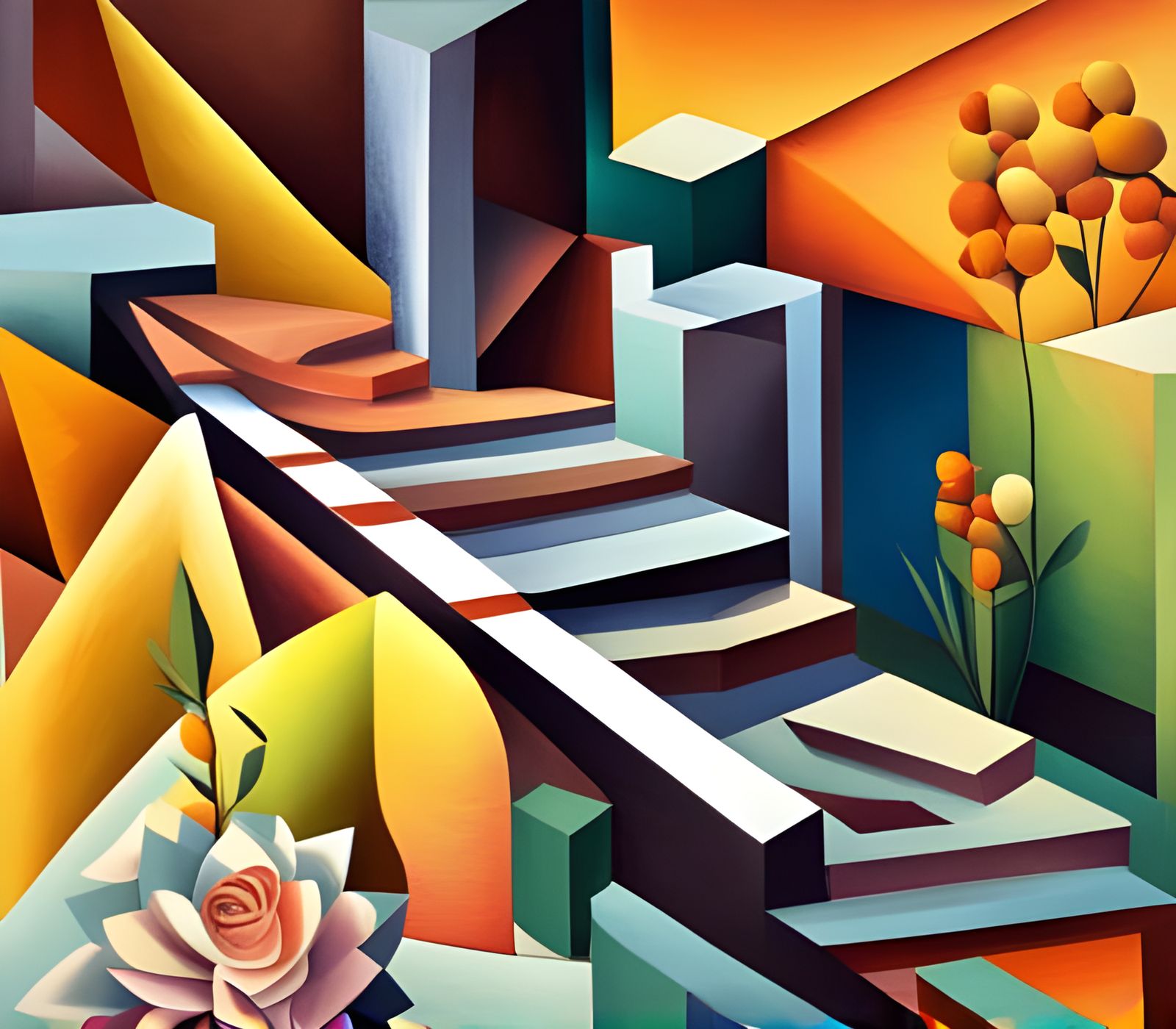 Cubist abstract painting