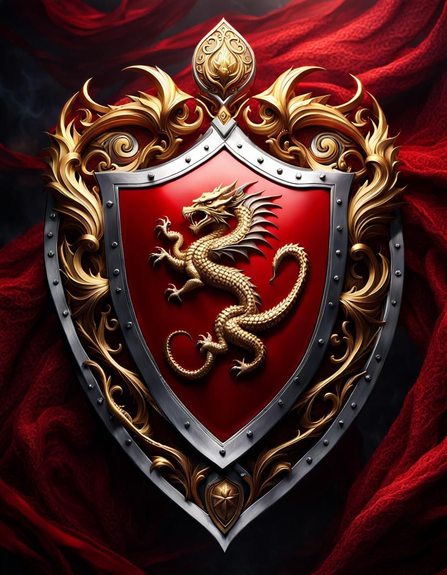 Ceremonial shield of House Draconis.  by @Namelesstoon