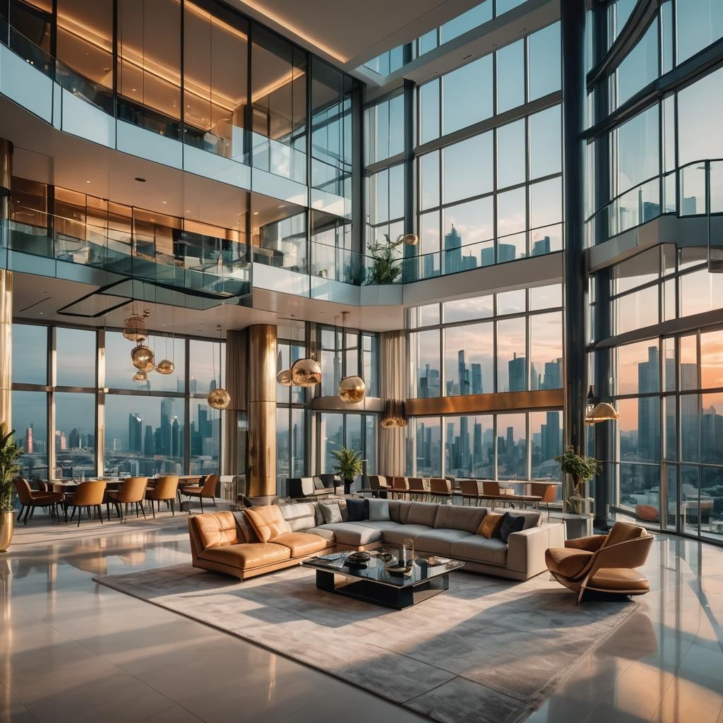 Luxurious Modern House with Panoramic City View