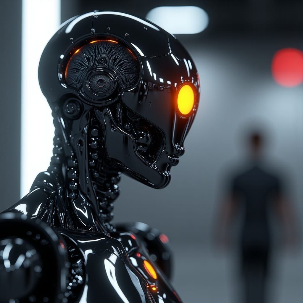 <lora:Mech Reboot vFLUX:1.0> A glass headed Android with a human brain, , glossy specular light refraction, hyperdetailed hyperrealistic vib...