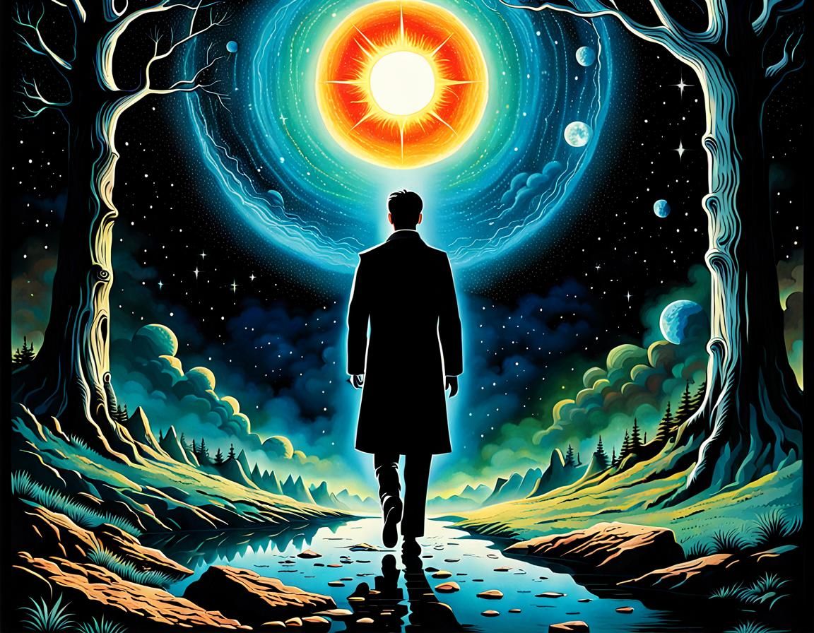 poster art, existentialism, metaphysical, mystical