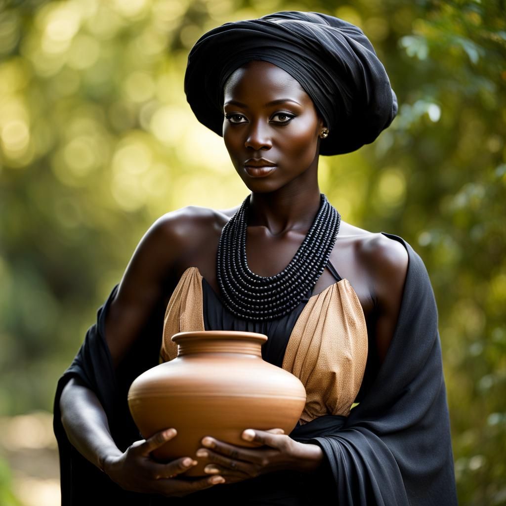 Beautiful black maiden AI Generated Artwork NightCafe Creator