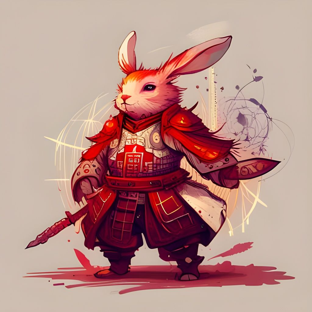 Little Samurai in Red Armor   by @Ayrim